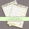Two sticker sheets with 'D'Valiant Emporium' branding on a gray background.