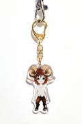 Keychain with a faun character on a white background