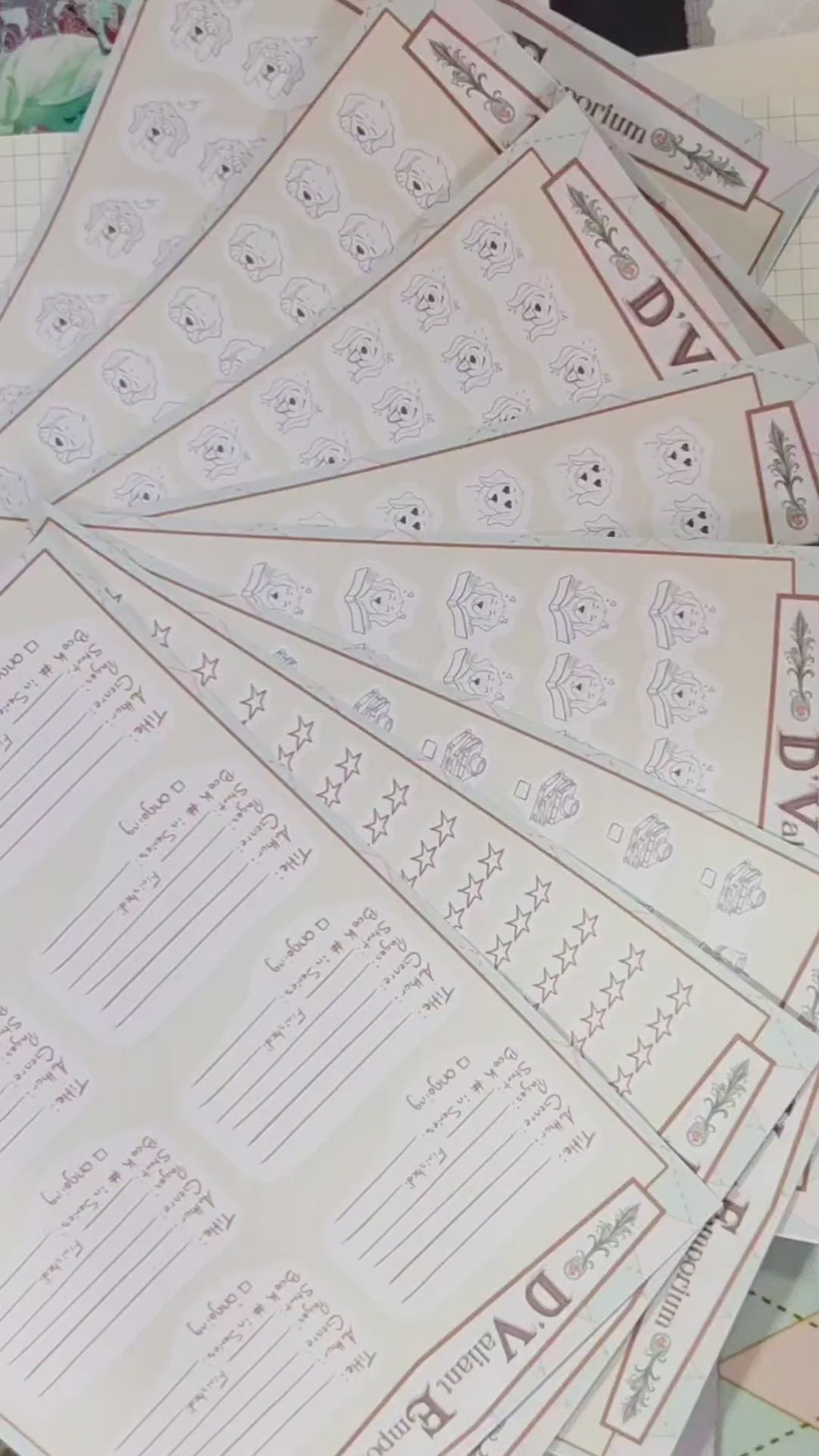 video showing how the book journals stickers are used